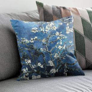 Vincent Van Gogh Almond Blossoms Dark blue Cushion