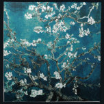 Vincent Van Gogh Almond Blossoms Dark Teal Napkin<br><div class="desc">Artist: Vincent Van Gogh
Title: Almond Blossoms
altered colour</div>