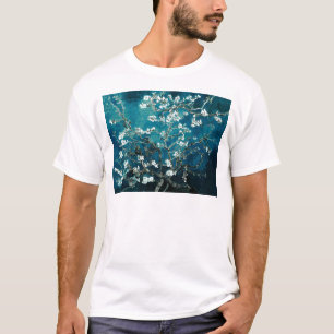 Vincent Van Gogh Almond Blossoms Dark Teal T-Shirt
