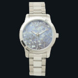 Vincent Van Gogh Almond Blossoms Grey Blue WAtch<br><div class="desc">Enjoy the romantic floral scene of Vincent Van Gogh's Almond Blossoms with updated colour schemes.

watch,  wristwatch,  van gogh,  vincent van gogh,  flowers,  floral,  almond blossoms,  elegant,  gifts for her,  cheap gifts</div>