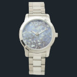 Vincent Van Gogh Almond Blossoms Grey Blue WAtch<br><div class="desc">Enjoy the romantic floral scene of Vincent Van Gogh's Almond Blossoms with updated colour schemes.

watch,  wristwatch,  van gogh,  vincent van gogh,  flowers,  floral,  almond blossoms,  elegant,  gifts for her,  cheap gifts</div>