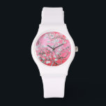 Vincent Van Gogh Almond Blossoms Pink Watch<br><div class="desc">Enjoy the romantic floral scene of Vincent Van Gogh's Almond Blossoms

watch,  wristwatch,  van gogh,  vincent van gogh,  flowers,  floral,  almond blossoms,  elegant,  gifts for her,  cheap gifts</div>