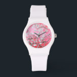 Vincent Van Gogh Almond Blossoms Pink Watch<br><div class="desc">Enjoy the romantic floral scene of Vincent Van Gogh's Almond Blossoms

watch,  wristwatch,  van gogh,  vincent van gogh,  flowers,  floral,  almond blossoms,  elegant,  gifts for her,  cheap gifts</div>