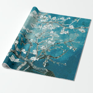 Vincent Van Gogh Almond Blossoms Soft Teal Wrapping Paper