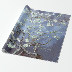 Vincent Van Gogh Almond Blossoms Steel Blue Wrapping Paper