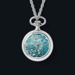 Vincent Van Gogh Almond Blossoms Teal Watch<br><div class="desc">Enjoy the romantic floral scene of Vincent Van Gogh's Almond Blossoms with updated colour schemes.

watch,  wristwatch,  van gogh,  vincent van gogh,  flowers,  floral,  almond blossoms,  elegant,  gifts for her,  cheap gifts</div>