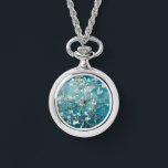 Vincent Van Gogh Almond Blossoms Teal Watch<br><div class="desc">Enjoy the romantic floral scene of Vincent Van Gogh's Almond Blossoms with updated colour schemes.

watch,  wristwatch,  van gogh,  vincent van gogh,  flowers,  floral,  almond blossoms,  elegant,  gifts for her,  cheap gifts</div>