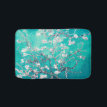 Vincent Van Gogh Almond Blossoms Turquoise Bath Mat<br><div class="desc">Vincent Van Gogh Almond Blossoms Artist: Vincent Van Gogh Title: Almond Blossoms Altered by 2sweet4wordsDesigns / PureVintageLove wrapping paper,  gift wrap,  gift wrap paper,  tissue paper,  elegant,  impressionism,  Vincent Van Gogh,  Van Gogh,  Almond Blossoms,  flowers,  floral, </div>