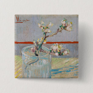 Vincent van Gogh - Almond Branch in a Glass 15 Cm Square Badge