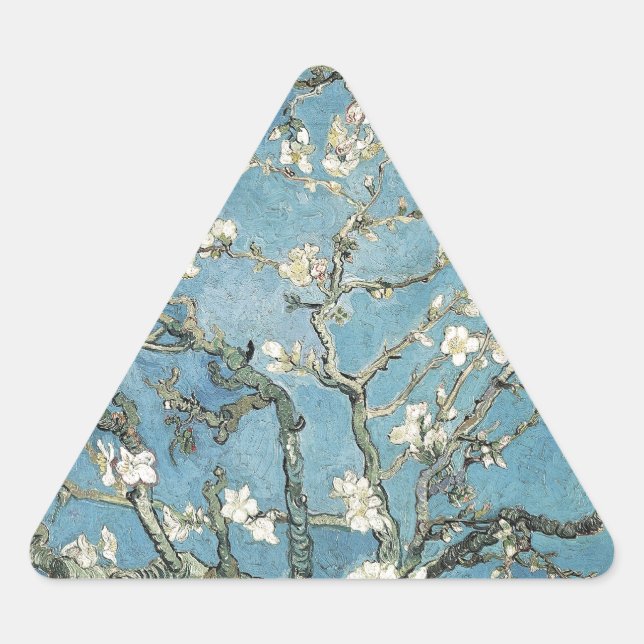 Vincent van Gogh | Almond branches in bloom, 1890 Triangle Sticker (Front)