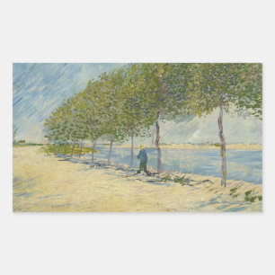 Vincent van Gogh - Along the Seine Rectangular Sticker