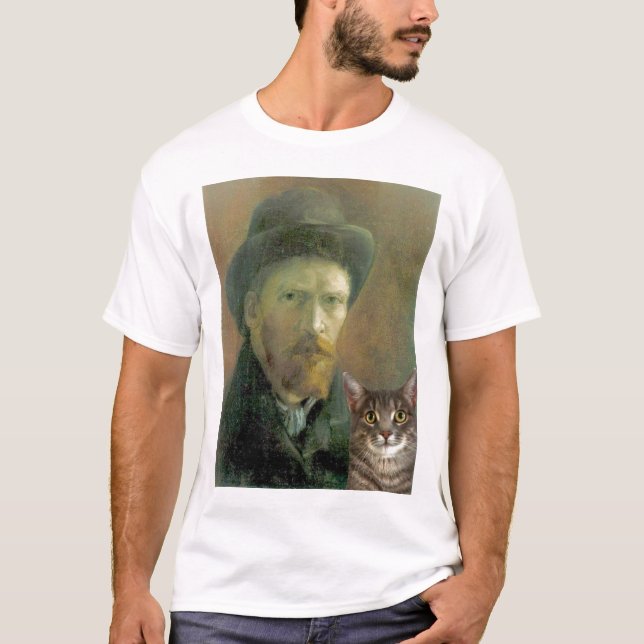 Vincent Van Gogh and his Tabby Cat T-Shirt (Front)