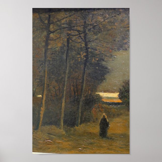 Vincent van Gogh Autumn Landscape at Dusk Painting Poster (Front)