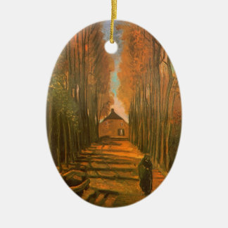 Vincent van Gogh - Avenue of Poplars in Autumn Ceramic Tree Decoration