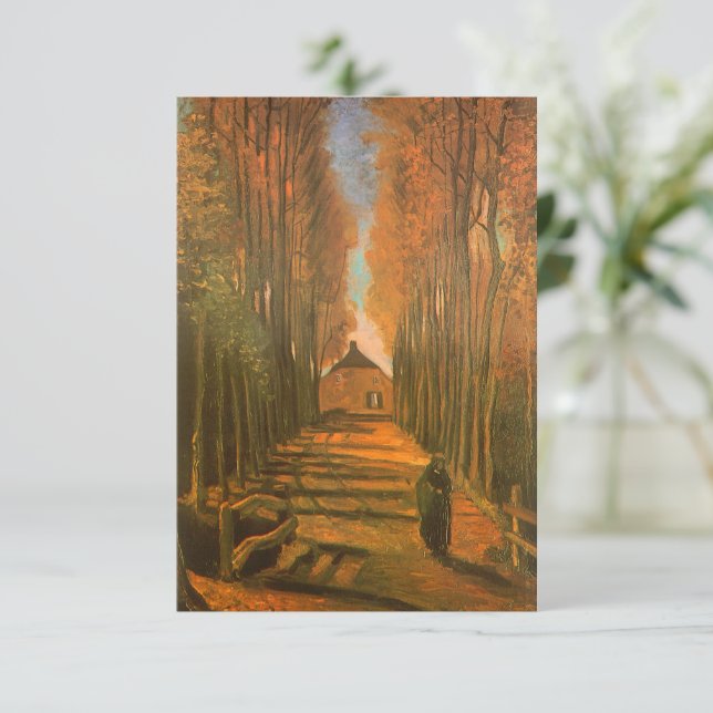 Vincent van Gogh - Avenue of Poplars in Autumn Invitation (Standing Front)