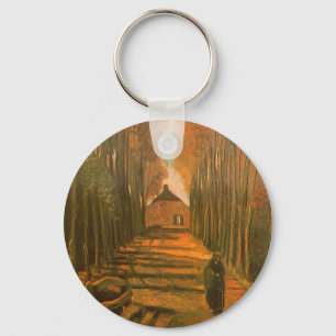 Vincent van Gogh - Avenue of Poplars in Autumn Key Ring