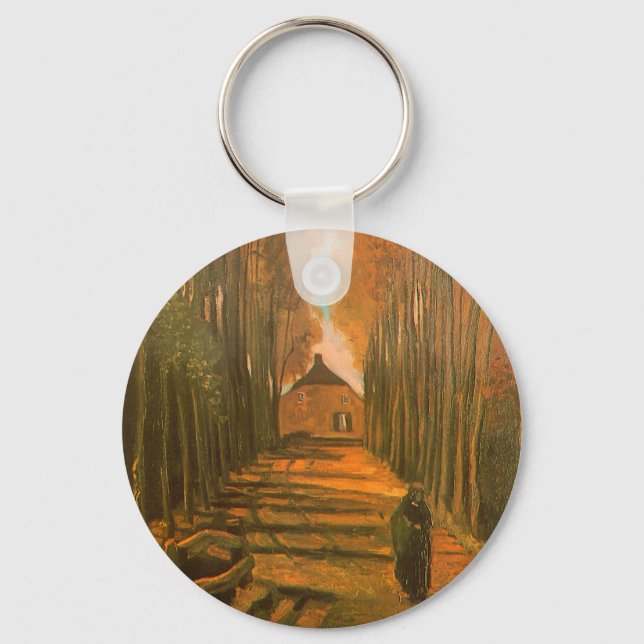 Vincent van Gogh - Avenue of Poplars in Autumn Key Ring (Front)