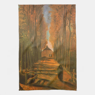Vincent van Gogh - Avenue of Poplars in Autumn Tea Towel