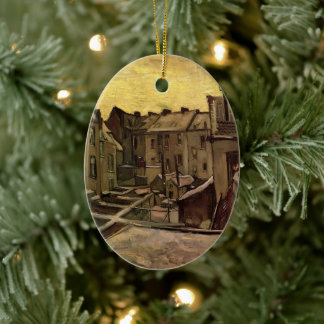 Vincent van Gogh, Backyards of Old Houses, Antwerp Ceramic Tree Decoration