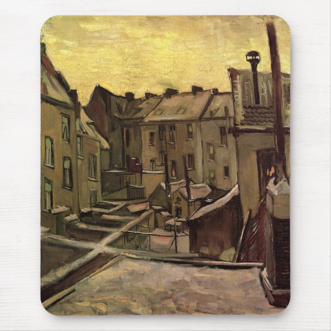 Vincent van Gogh, Backyards of Old Houses, Antwerp Mouse Mat (Front)