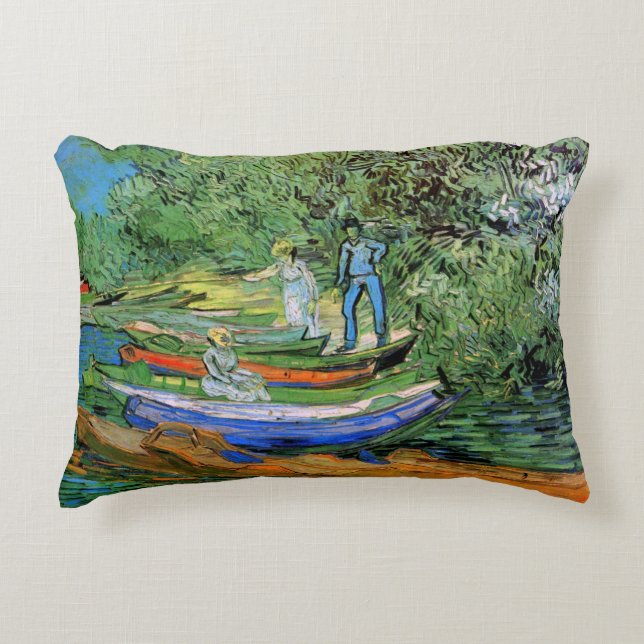 Vincent van Gogh - Bank of the Oise at Auvers Decorative Cushion (Front)