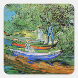 Vincent van Gogh - Bank of the Oise at Auvers Square Sticker