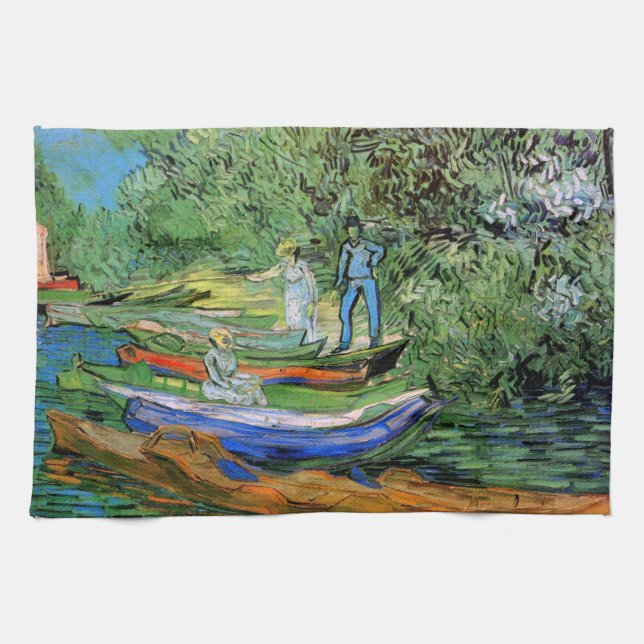 Vincent van Gogh - Bank of the Oise at Auvers Tea Towel (Horizontal)