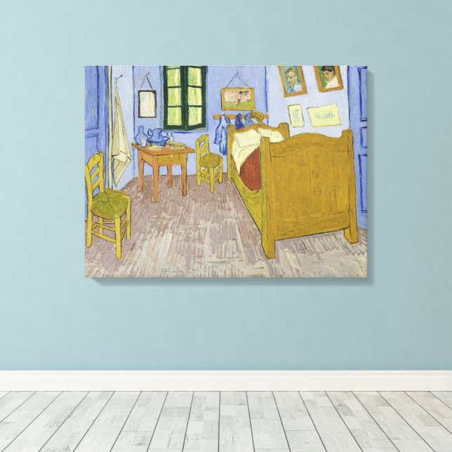 Vincent Van Gogh, Bedroom in Arles, 3rd Version Canvas Print (Insitu(Wood Floor))