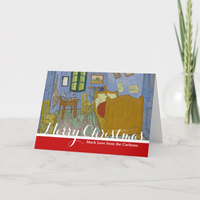 Vincent Van Gogh Bedroom Painting Holiday Card (Front)