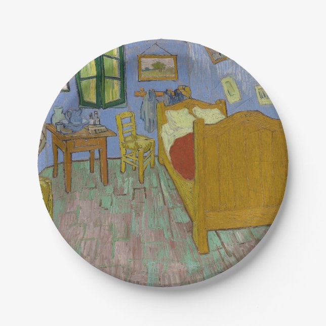 Vincent Van Gogh Bedroom Painting Paper Plate (Front)