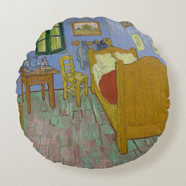 Vincent Van Gogh Bedroom Painting Round Cushion (Front)