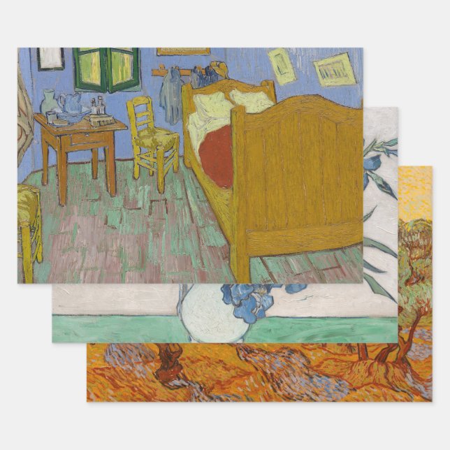 Vincent Van Gogh Bedroom Painting Wrapping Paper Sheet (Set)