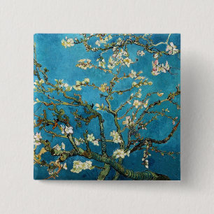 Vincent van Gogh, Blossoming Almond Tree 15 Cm Square Badge