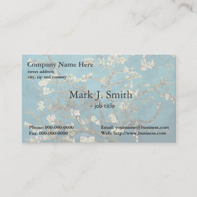 Vincent van Gogh, Blossoming Almond Tree Business Card (Front)