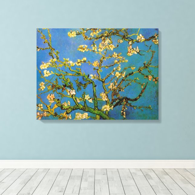 Vincent van Gogh - Blossoming Almond Tree Canvas Print (Insitu(Wood Floor))