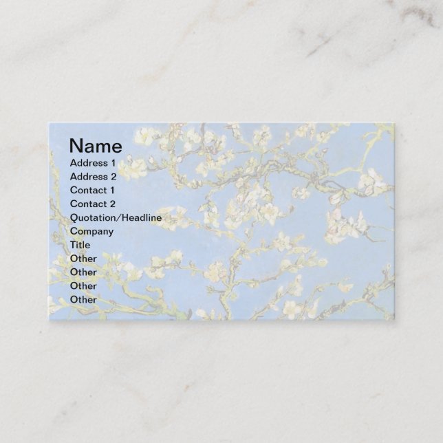 Vincent Van Gogh - Blossoming Almond Tree Fine Art Business Card (Front)