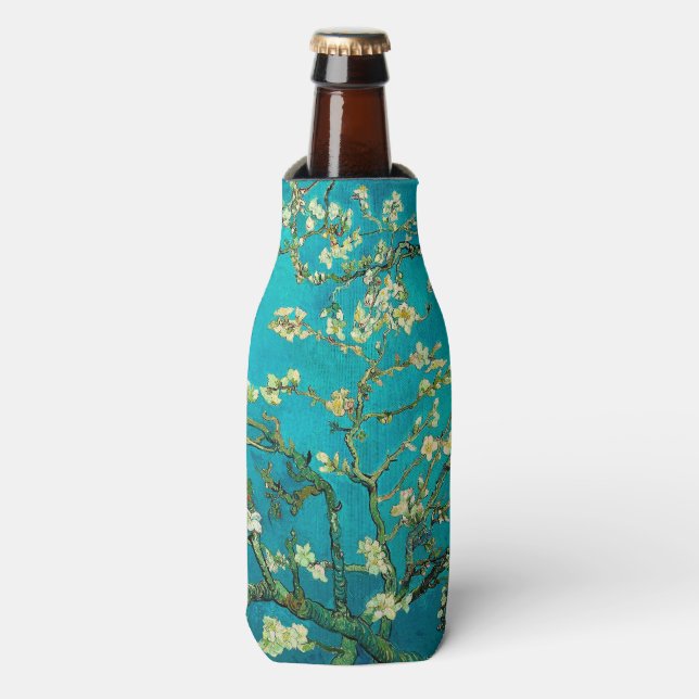 Vincent Van Gogh Blossoming Almond Tree Floral Art Bottle Cooler (Bottle Front)