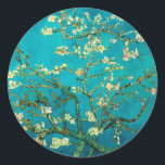 Vincent Van Gogh Blossoming Almond Tree Floral Art Classic Round Sticker<br><div class="desc">Vincent Van Gogh Blossoming Almond Tree Vintage Floral Art Blossoming Almond Tree is an 1890 painting by Dutch post-impressionist artist Vincent van Gogh. Almond Blossoms is a group of several paintings made in 1888 and 1890 by Vincent van Gogh in Arles and Saint-Rémy, southern France of blossoming almond trees. Flowering...</div>