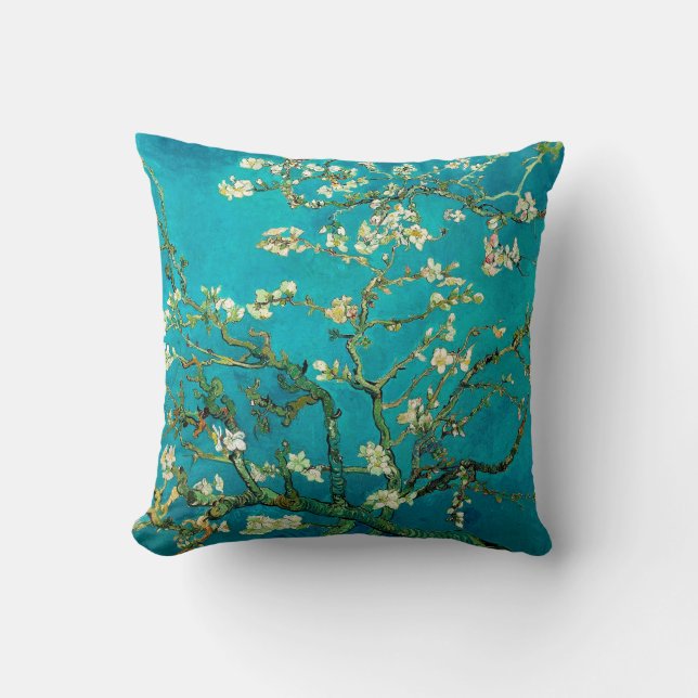 Vincent Van Gogh Blossoming Almond Tree Floral Art Cushion (Front)