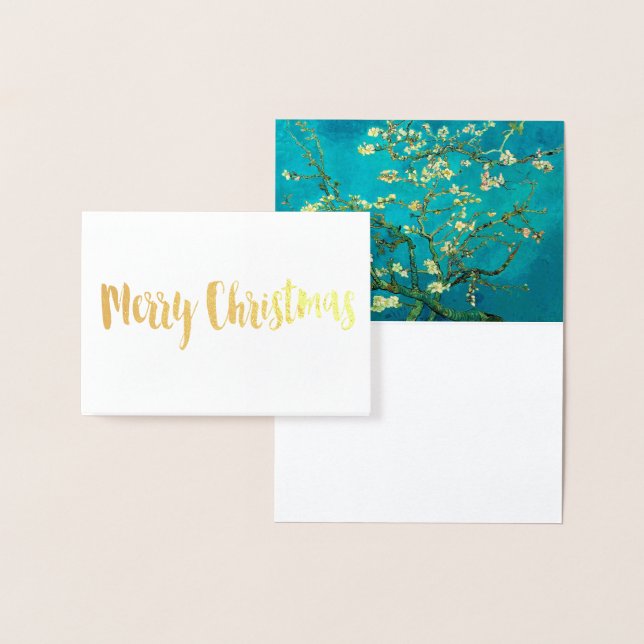 Vincent Van Gogh Blossoming Almond Tree Floral Art Foil Card (Display)