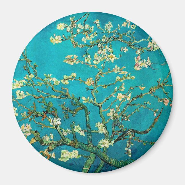 Vincent Van Gogh Blossoming Almond Tree Floral Art Magnet (Front)
