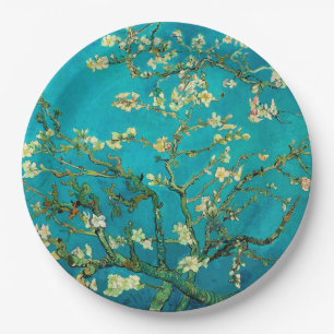 Vincent Van Gogh Blossoming Almond Tree Floral Art Paper Plate