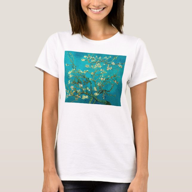 Vincent Van Gogh Blossoming Almond Tree Floral Art T-Shirt (Front)