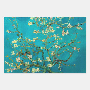 Vincent Van Gogh Blossoming Almond Tree Floral Art Wrapping Paper Sheet