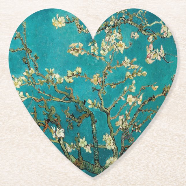 Vincent Van Gogh Blossoming Almond Tree Paper Coaster (Front)