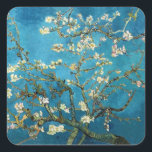 Vincent van Gogh, Blossoming Almond Tree Square Sticker<br><div class="desc">Vincent van Gogh,  Blossoming Almond Tree</div>