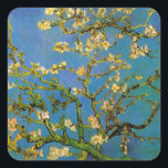 Vincent van Gogh - Blossoming Almond Tree Square Sticker<br><div class="desc">Blossoming Almond Tree (1890) by Van Gogh is a vintage post impressionism fine art floral still life painting. A branch from an almond tree in bloom in a spring garden with the blue sky in the background. Beautiful blooming white flowers. About the artist: Vincent Willem van Gogh (1853-1890) was a...</div>