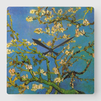 Vincent van Gogh - Blossoming Almond Tree Square Wall Clock