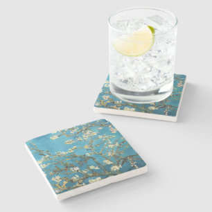Vincent van Gogh, Blossoming Almond Tree. Vintage Stone Coaster