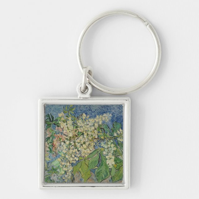 Vincent van Gogh | Blossoming Chestnut Branches Key Ring (Front)